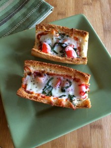 Scooped French Bread Pizza
