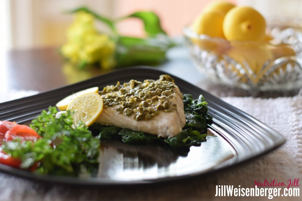 heart healthy fish recipe with lemon mustard caper sauce