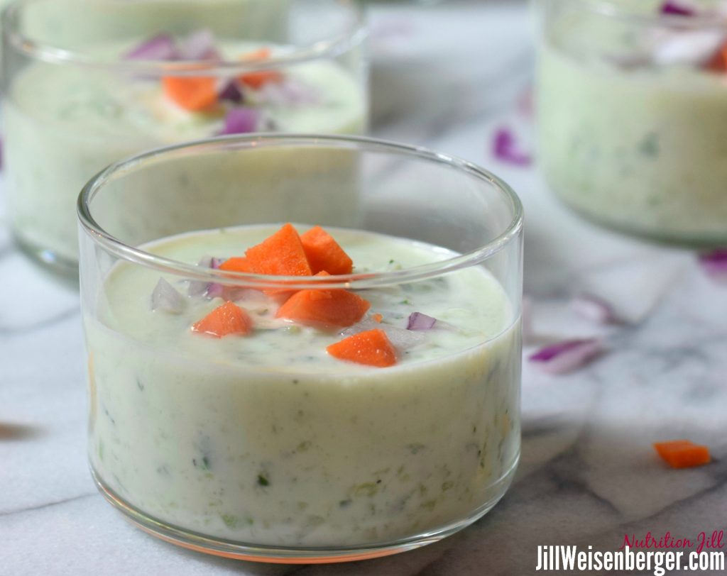 chilled cucumber soup with yogurt and mint