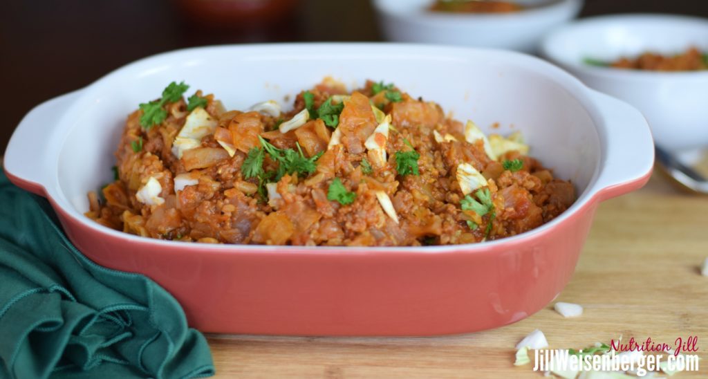 Healthy unstuffed cabbage rolls in a one-pot meal