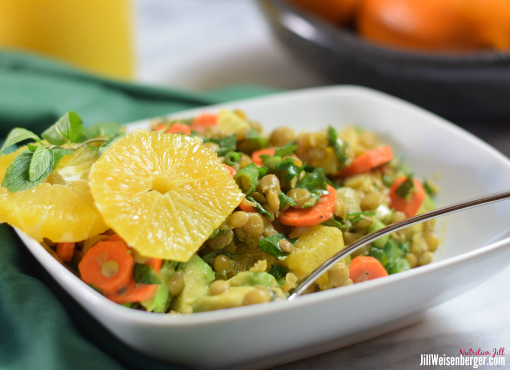 healthy lentil salad recipe with citrus