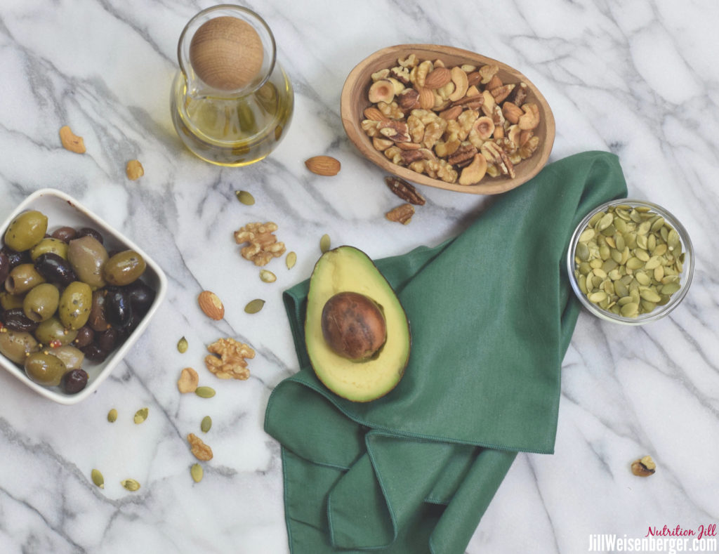 healthy fats for diabetes and the heart on a counter