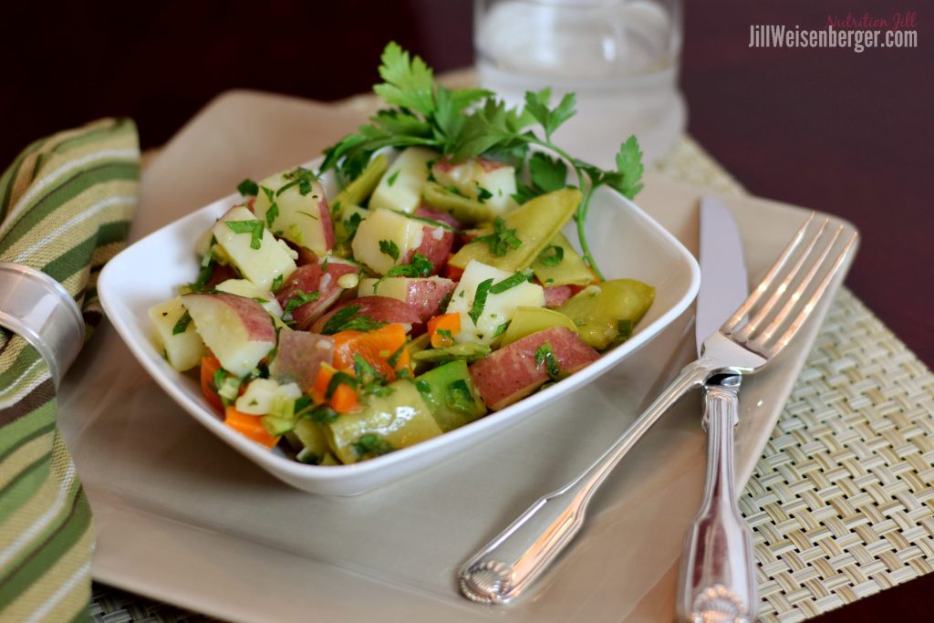 healthy potato salad with vegetables