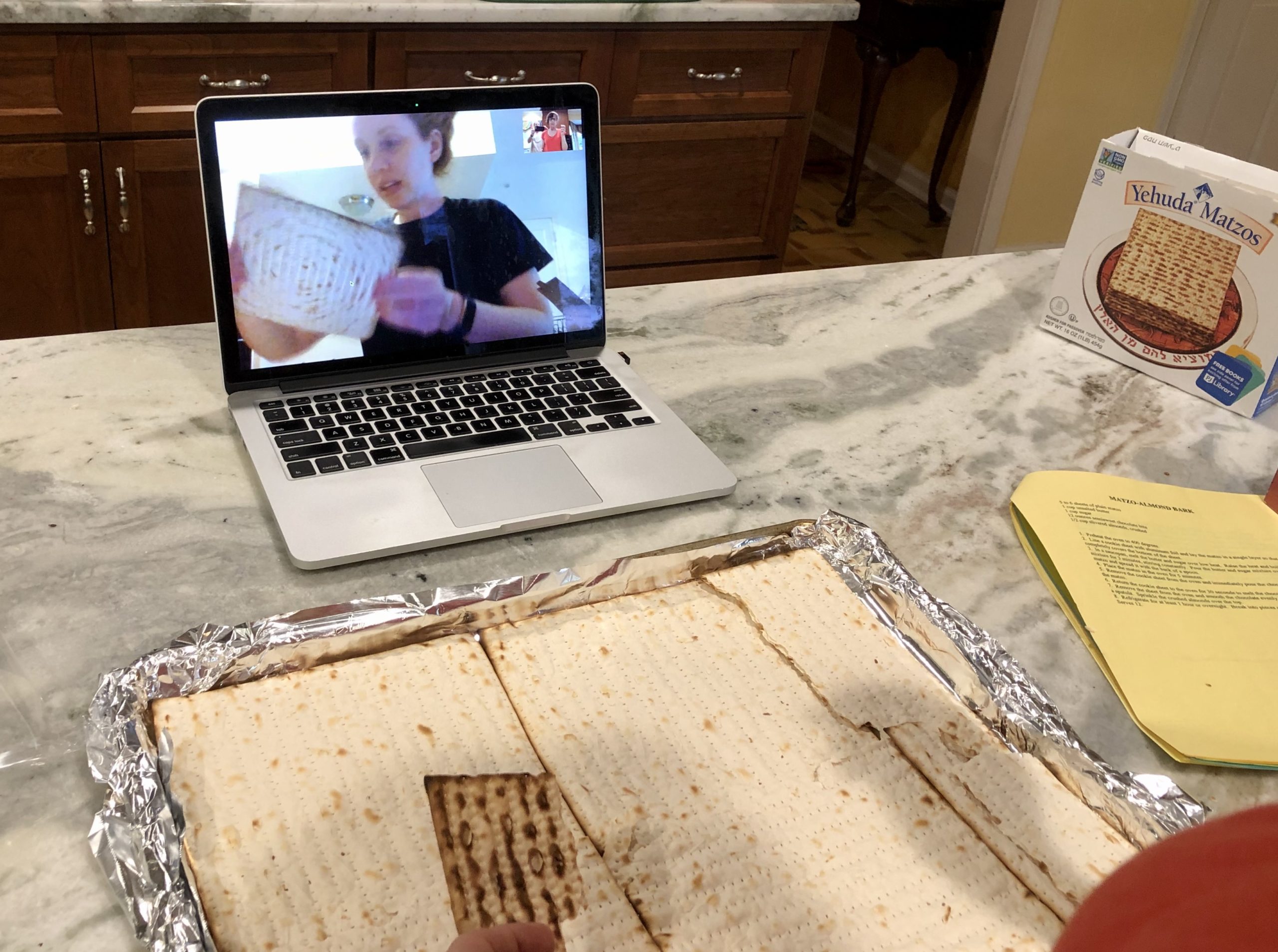 Preparing a matozh recipe over FaceTime