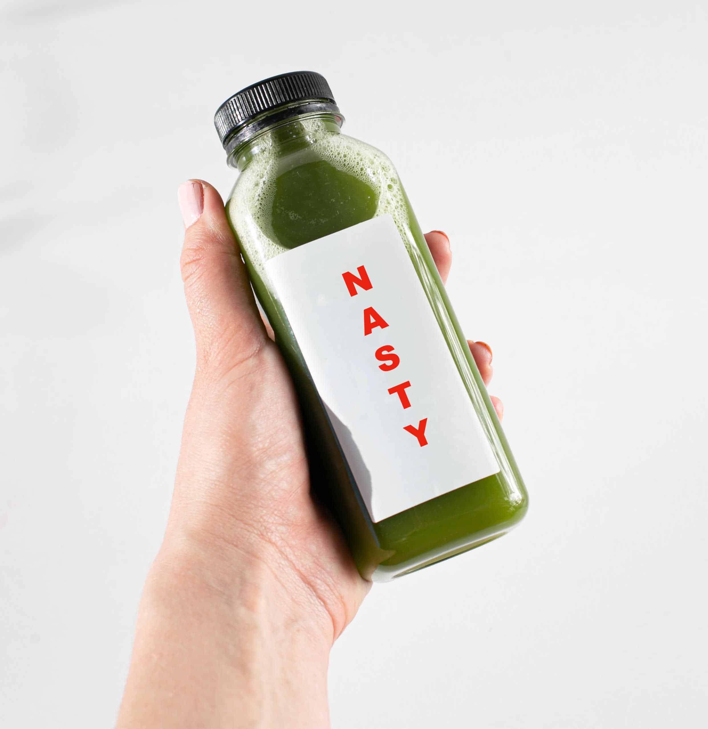 bottle of nasty green smoothie