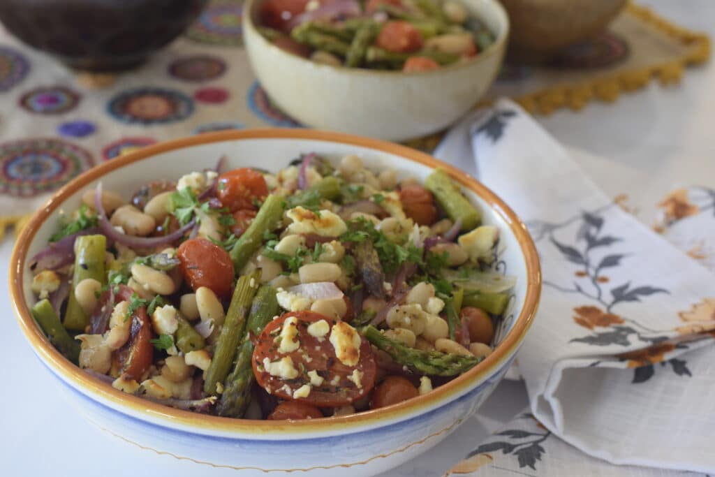 2 bowls of Mediterranean roasted feta and tomatoes