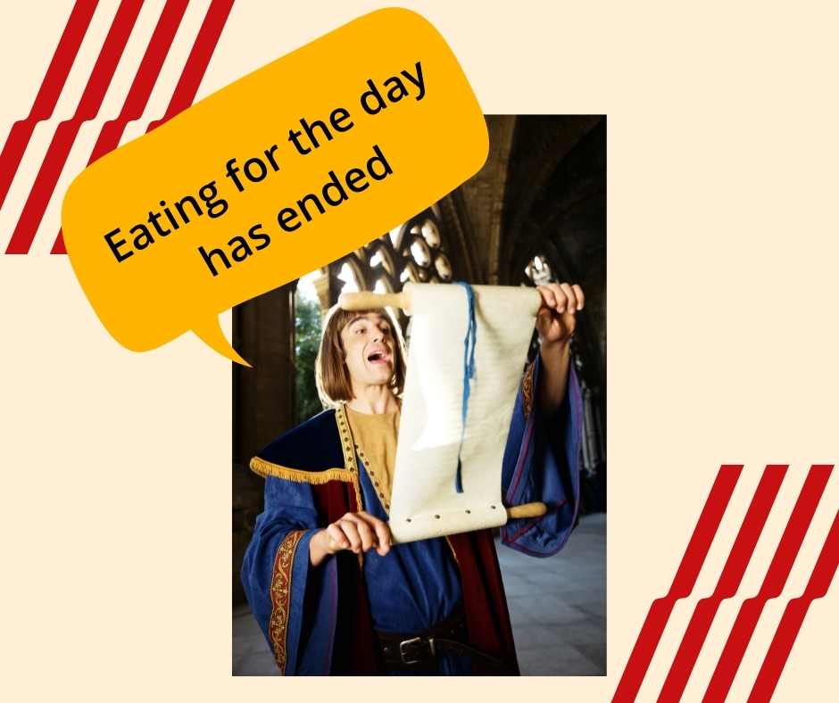 town crier: stop snacking after dinner